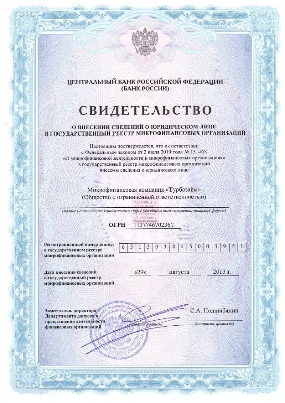 Лицензия Турбозайм