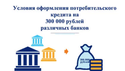 Условия оформления потребительского кредита 300 000 рублей в различных банках